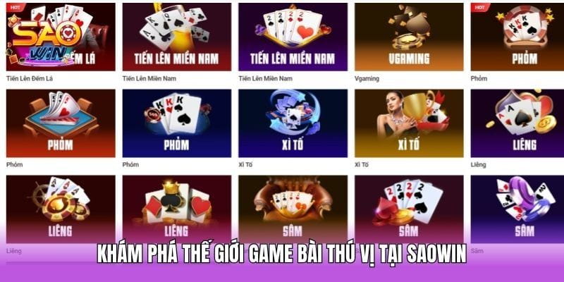 Khám phá thế giới game bài thú vị tại Saowin