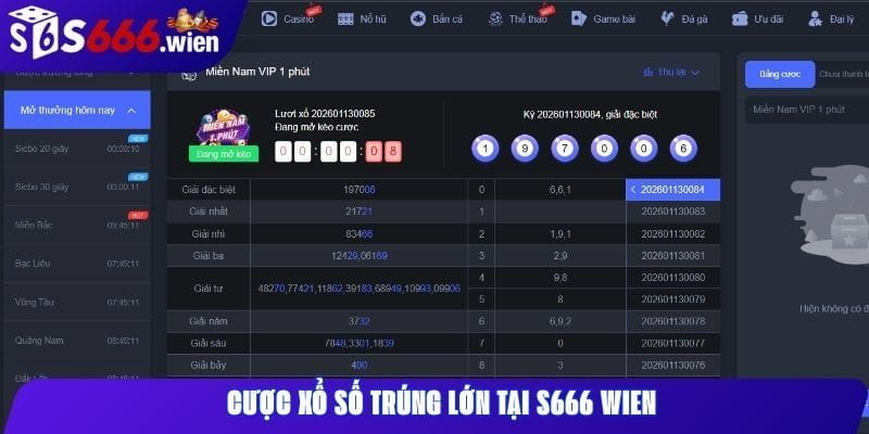 Cược xổ số trúng lớn tại S666 Wien. Cược xổ số trúng lớn tại S666 Wien.